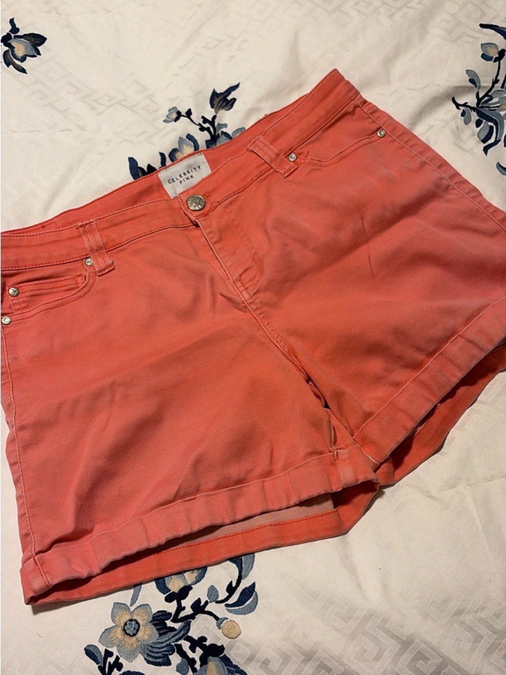 Celebrity Pink Coral Denim Short Shorts